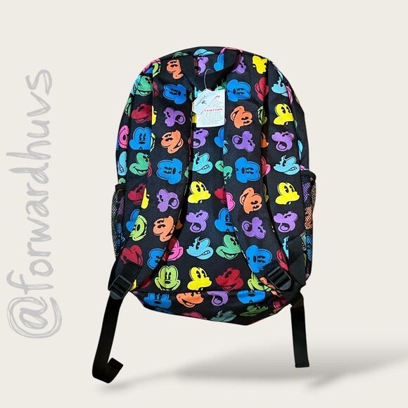 Walt Disney World Rainbow Mickey Mouse Backpack Neon Faces main image 8